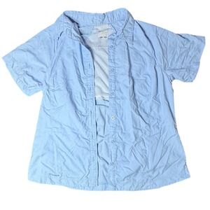 Columbia Titanium Women's Blue Short‎ Sleeve Button Up Shirt Size L
